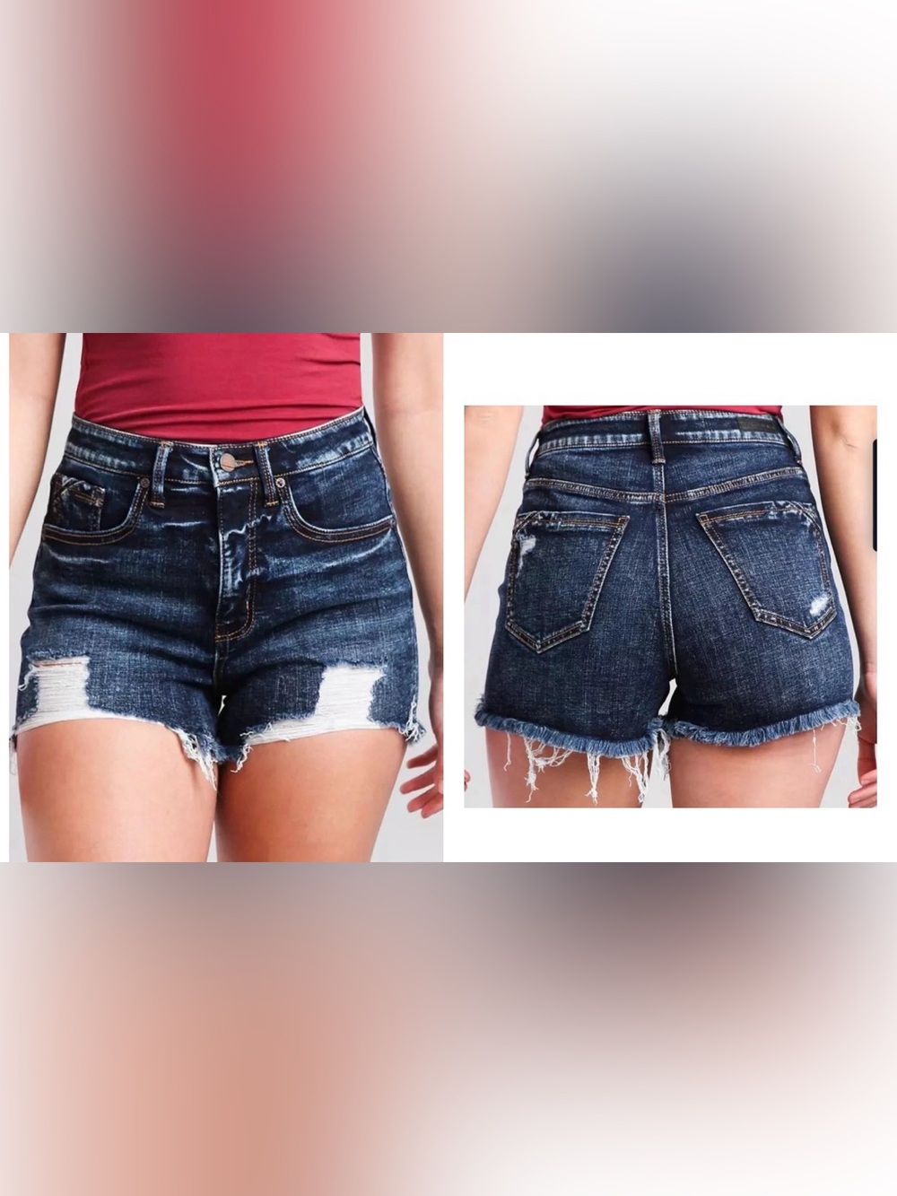 Buckle Black No. 75 Raw Hem Distressed Ripped High Rise Denim Mom Shorts Size 27